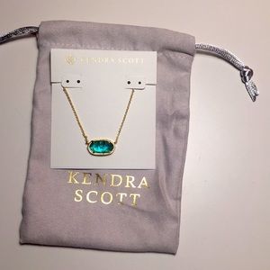 kendra scott gold elisa pendant necklace in teal